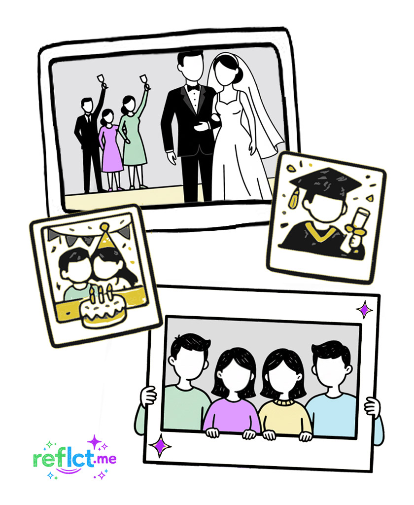Social event photos. facial recognition for social events and celebrations.